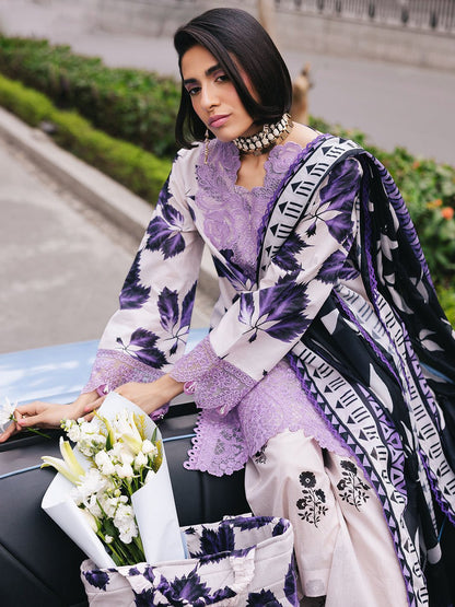 PURPLE LAWN PRINTED DRESS
