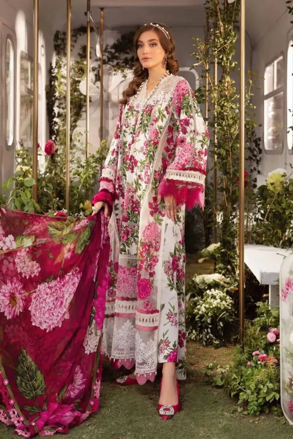 MARIA B M.PRINT SUMMER 2024 LAWN | TOP PAKISTANI DRESS | BY SHAEBIZ
