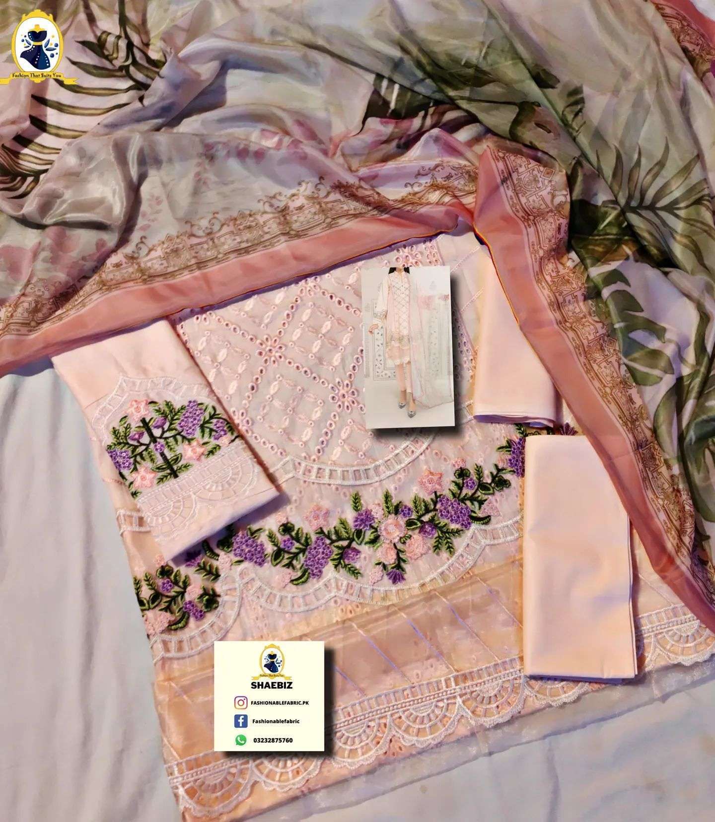 MARIA B PINK LAWN FORMAL WEAR DRESS (MB-SP22)