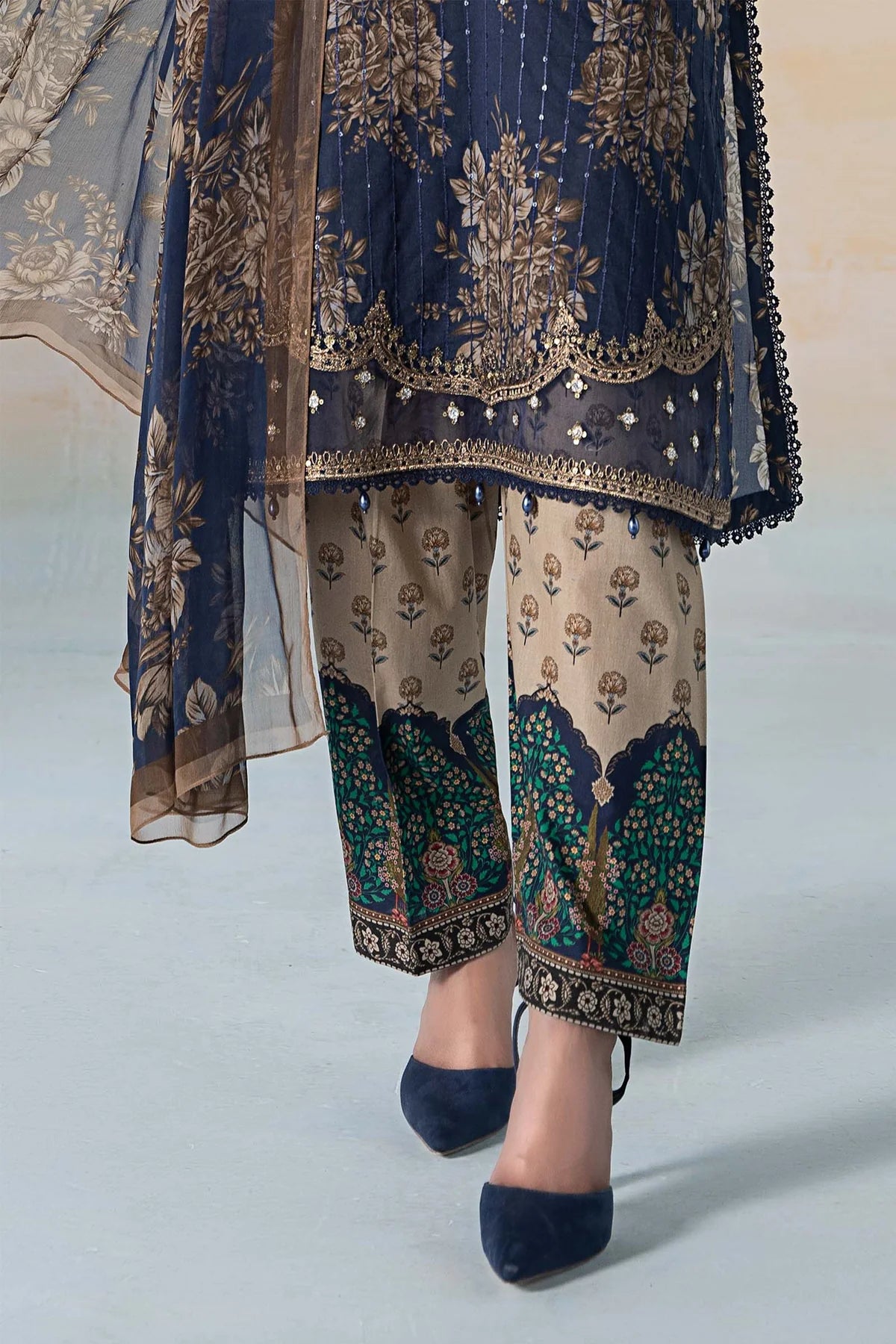MARIA.B MPRINT BLUE PATTI SUMMER 2024 MASTER REPLICA COLLECTION| TOP PAKISTANI DRESS|BY SHAEBIZ