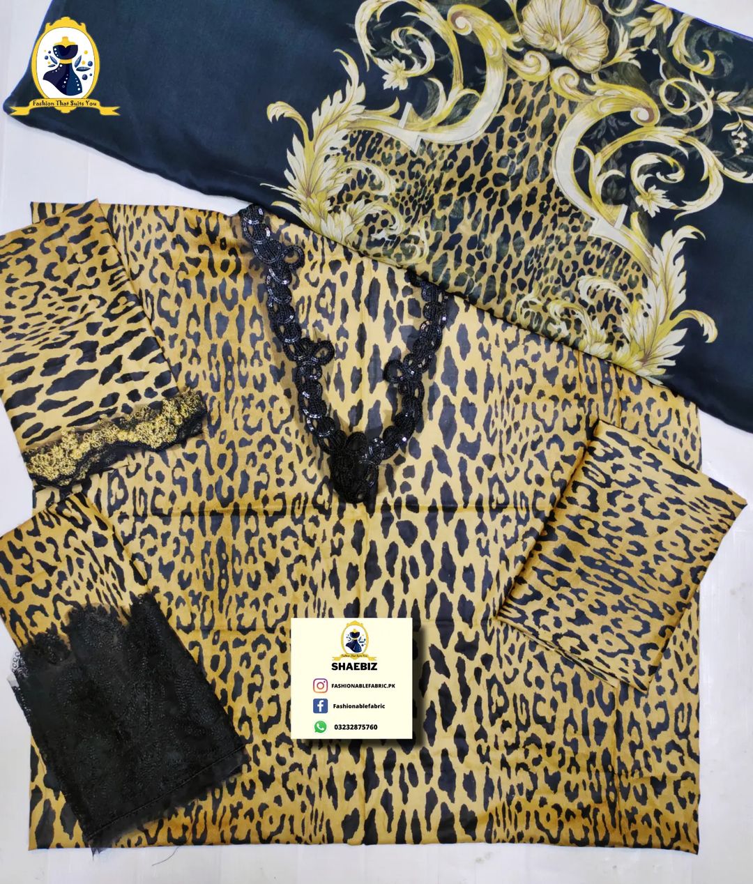 MARIA B CHEETA PURE LAWN | UNSTITCH SUMMER 2024 MPRINT TOP PAKISTANI DRESS | BY SHAEBIZ