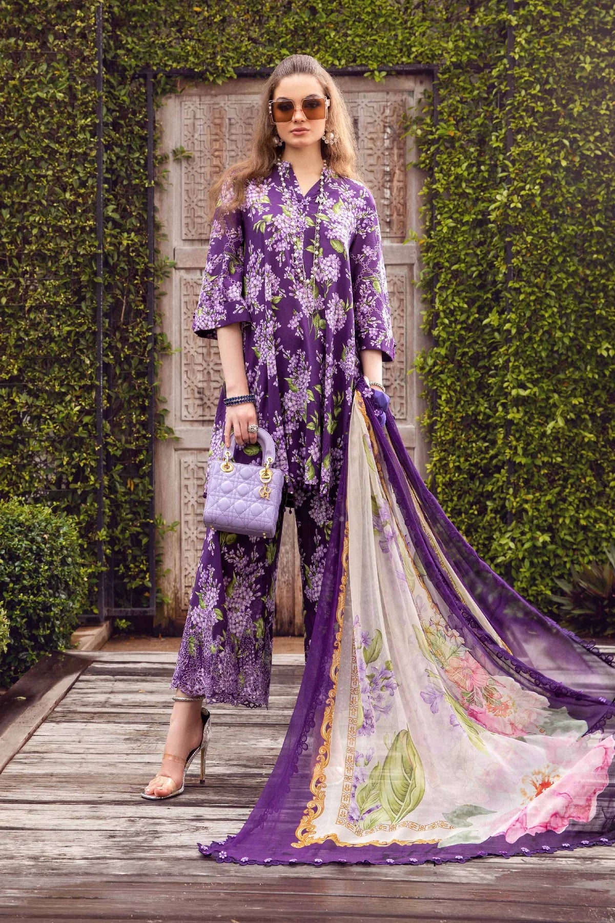 MARIA B MPRINT LAWN COLLECTION | SUMMER 2024 TOP PAKISTANI DRESS |BY SHAEBIZ