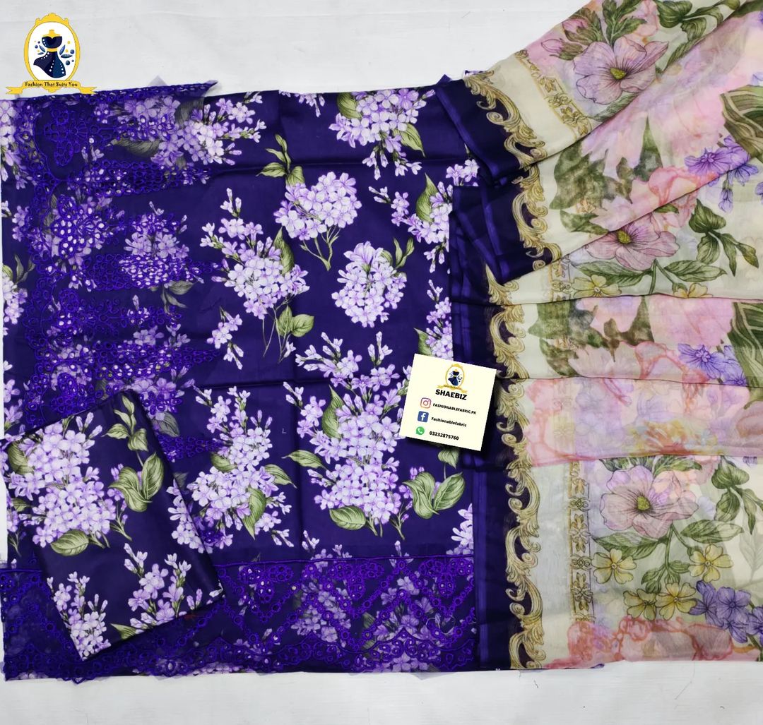 MARIA B MPRINT LAWN COLLECTION | SUMMER 2024 TOP PAKISTANI DRESS |BY SHAEBIZ