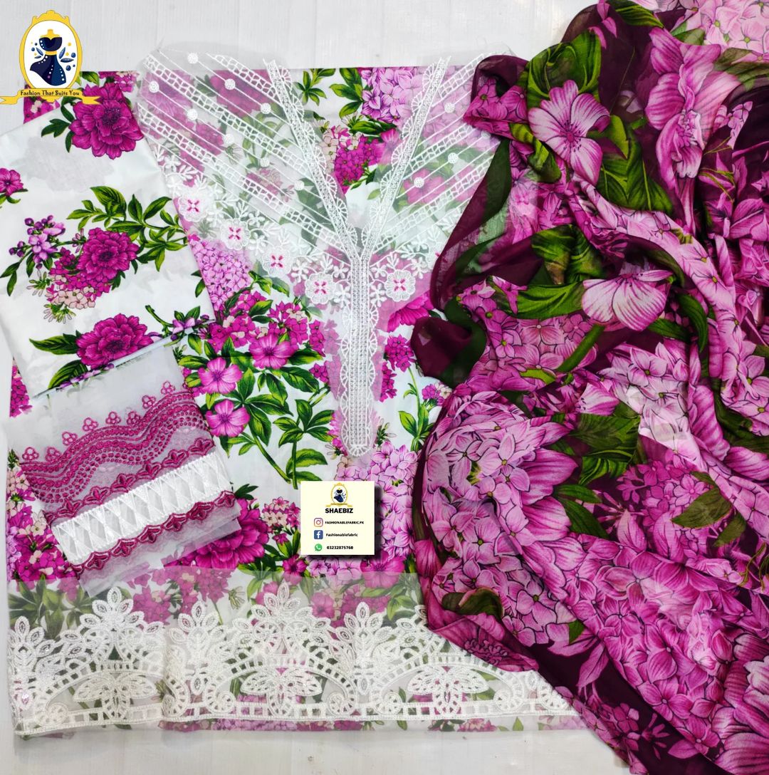 MARIA B M.PRINT SUMMER 2024 LAWN | TOP PAKISTANI DRESS | BY SHAEBIZ