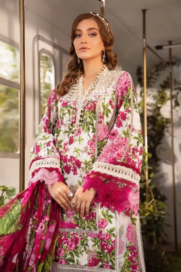 MARIA B M.PRINT SUMMER 2024 LAWN | TOP PAKISTANI DRESS | BY SHAEBIZ