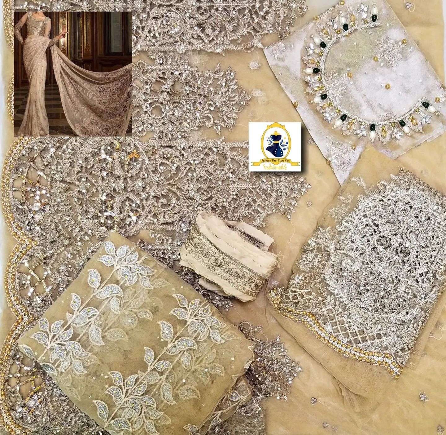 MARIA B SKIN LUXURY SAREE (MB-SS19)