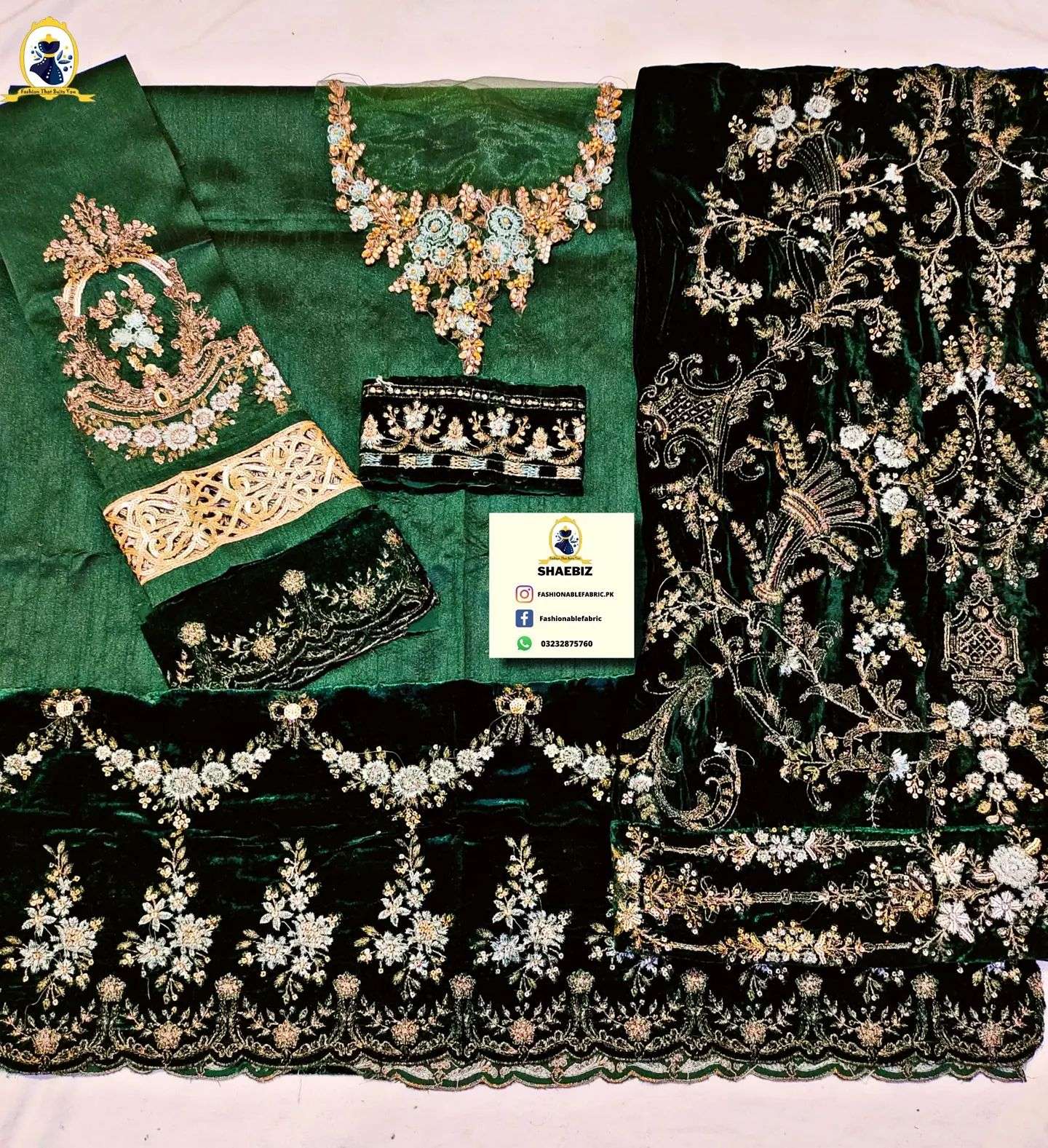 MARIA B VELVET DUPATTA LUXURY (MB-SV21)