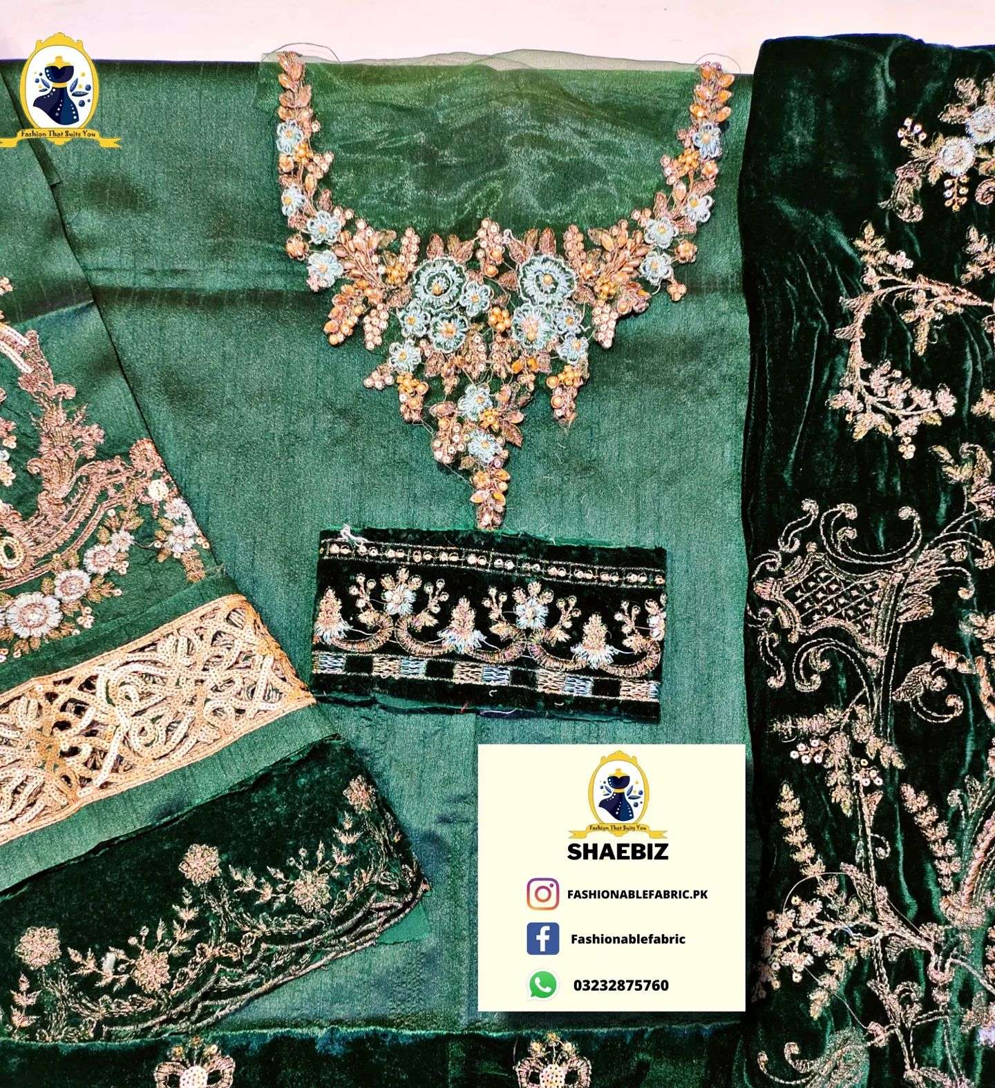 MARIA B VELVET DUPATTA LUXURY (MB-SV21)