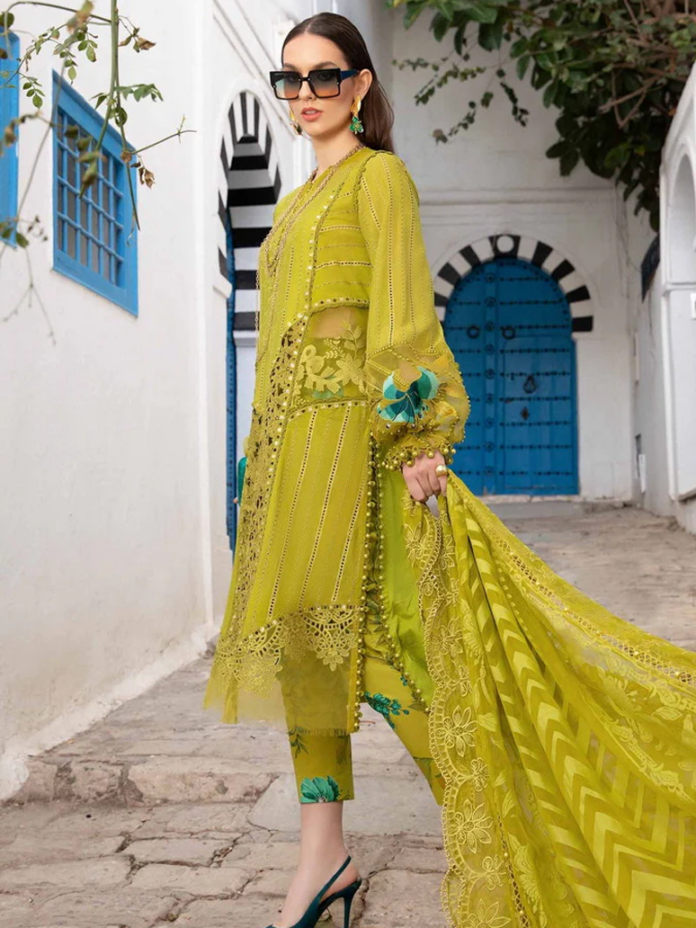 MARIA B GREEN CHICKEN KARI LAWN COLLECTION| TOP PAKISTANI DRESS BY SHAEBIZ