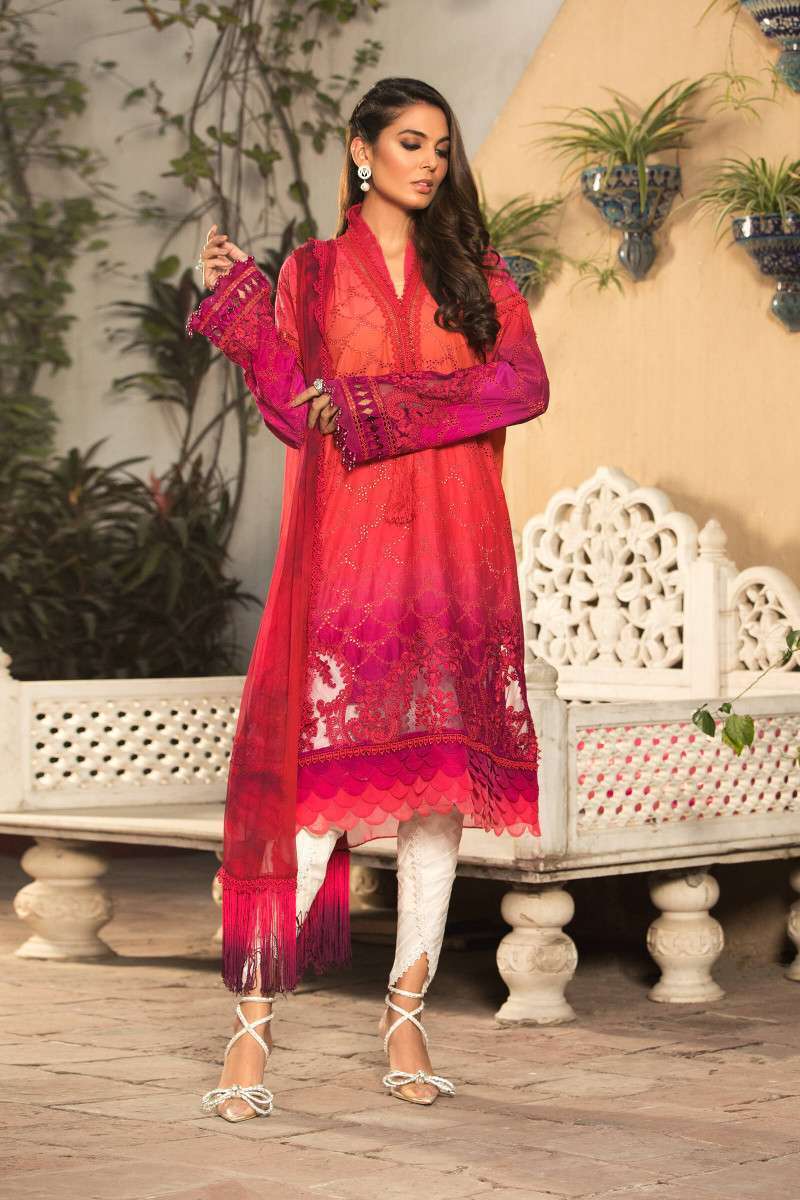 MARIA B TWO TONE CHICKENKARI LAWN COLLECTION (MB-SL22)
