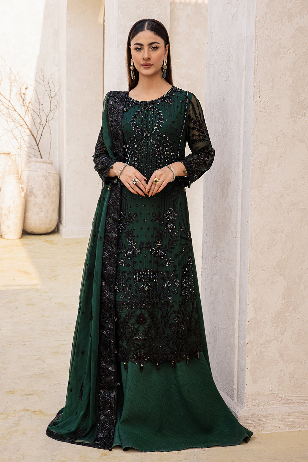 ZEENAT BY ZEBTAN CHIFFON PARTY WEAR| UNSTITCHED MASTER REPLICA| TOP PAKISTANI DRESS BY SHAEBIZ