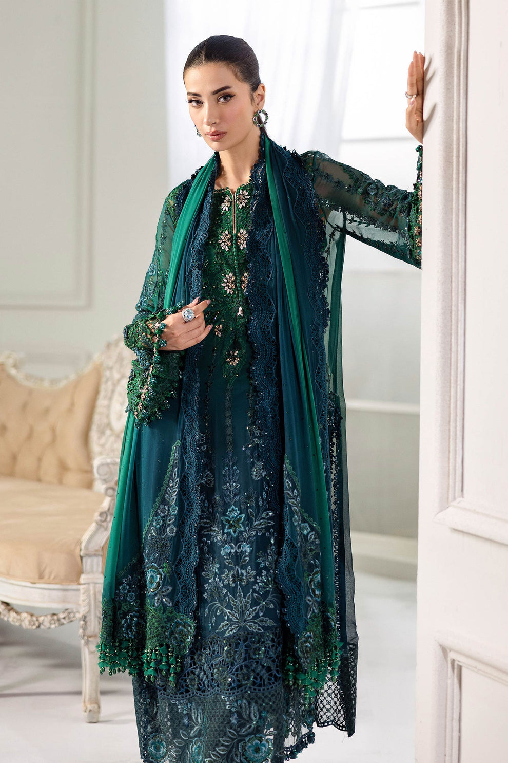 Maria b chiffon 2025 latest dress by shaebiz