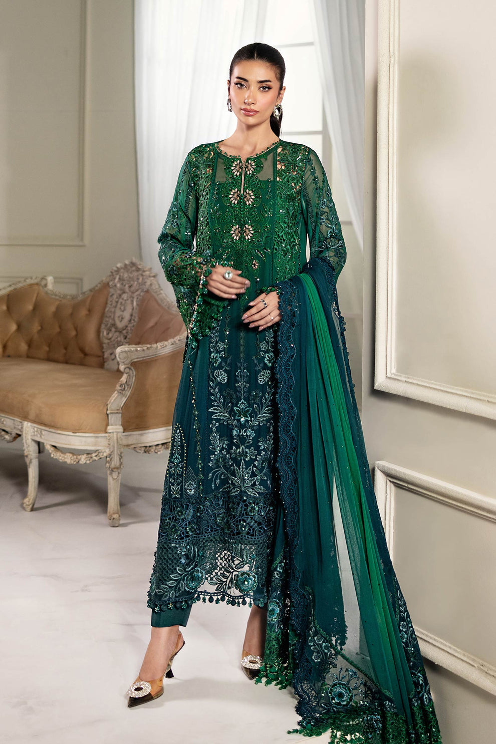 Maria b Green chiffon collection 2025