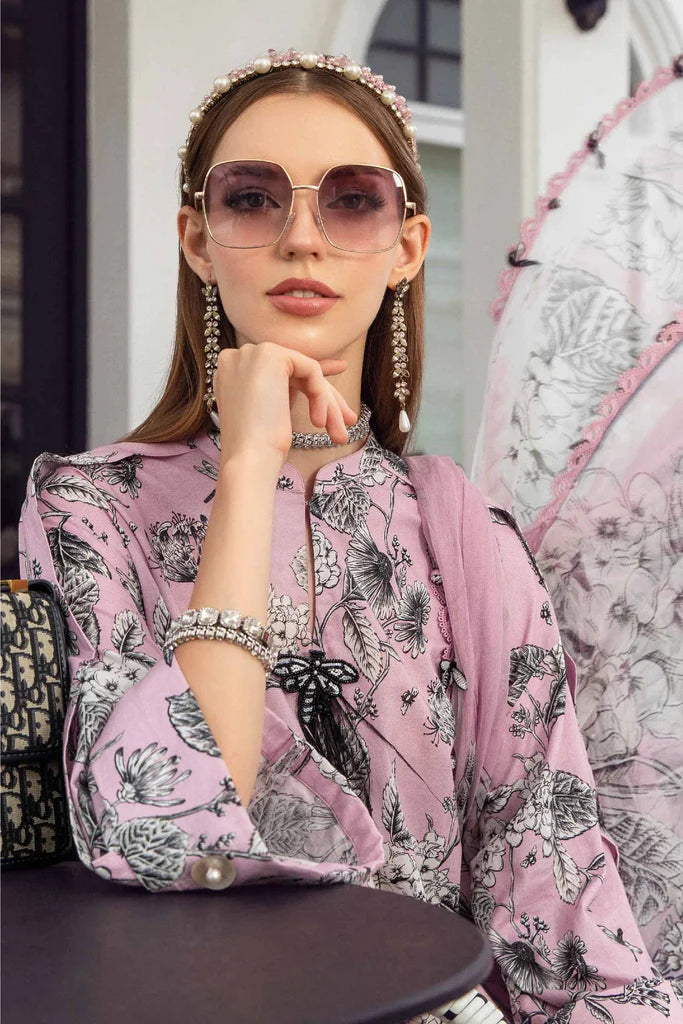 MARIA B MPRINT PINK SWISS LAWN COLLECTION|TOP PAKISTANI DRESS BY SHAEBIZ|