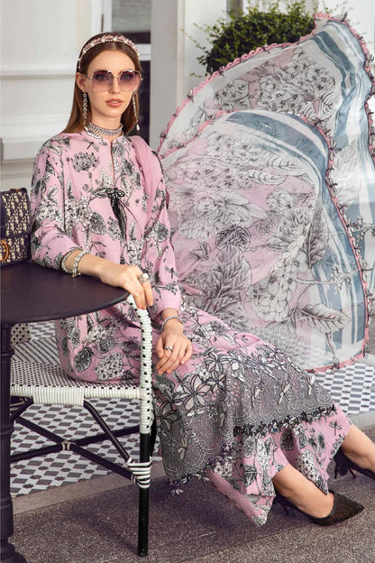 MARIA B MPRINT PINK SWISS LAWN COLLECTION|TOP PAKISTANI DRESS BY SHAEBIZ|