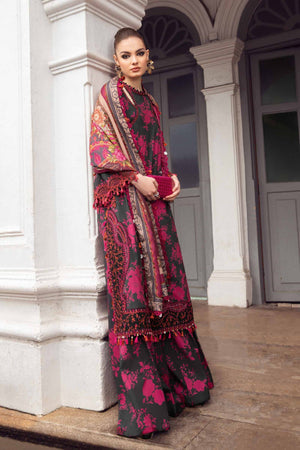MARIA B MPRINT LAWN COLLECTION 2024 | PINK AND BLACK|TOP PAKISTANI DRESS BY SHAEBIZ|
