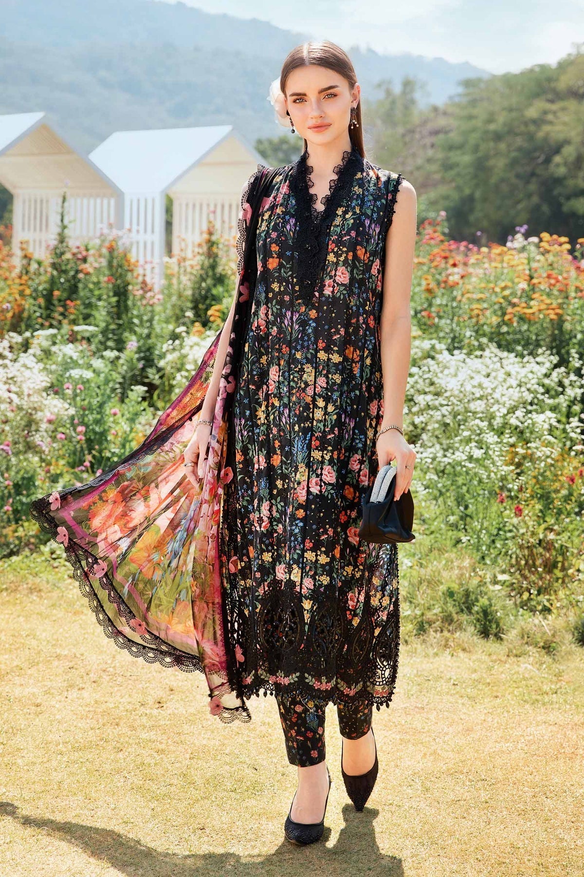 MARIA B LATEST MPRINT SUMMER COLLECTION| UNSTITCHED 3 PCS| TOP PAKISTANI DRESS BY SHAEBIZ