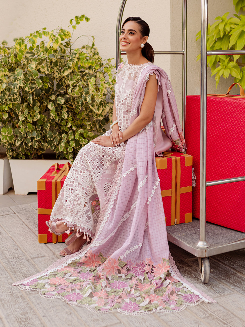 PARISHAY 2026 MONACO LUXURY PINK DRESS| UNSTITCHED EID COLLECTION BY SHAEBIZ