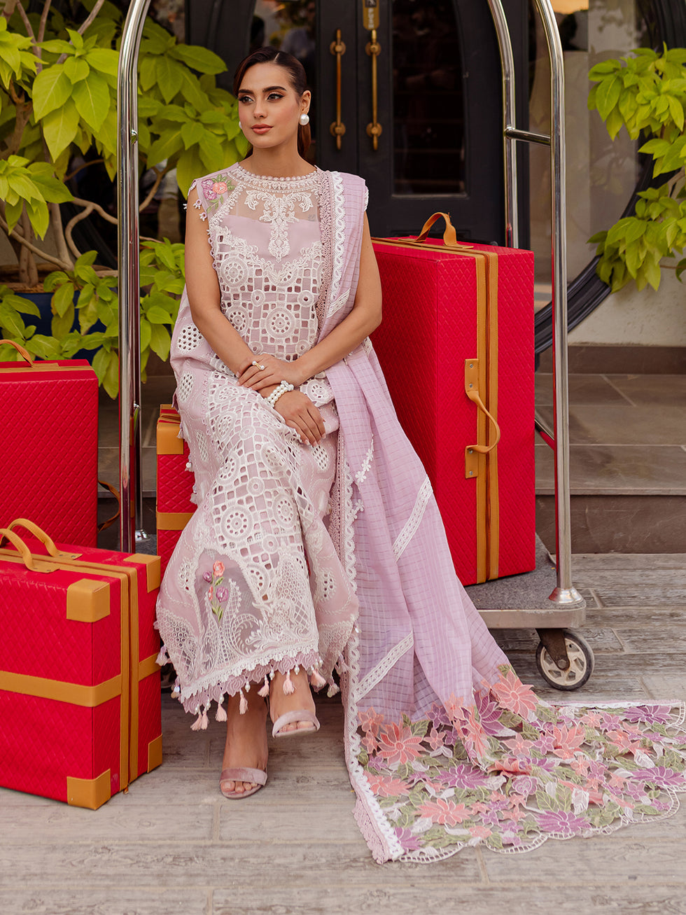 PARISHAY 2026 MONACO LUXURY PINK DRESS| UNSTITCHED EID COLLECTION BY SHAEBIZ