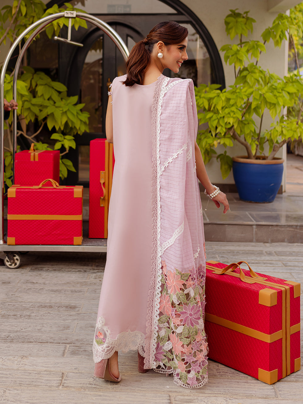 PARISHAY 2026 MONACO LUXURY PINK DRESS| UNSTITCHED EID COLLECTION BY SHAEBIZ