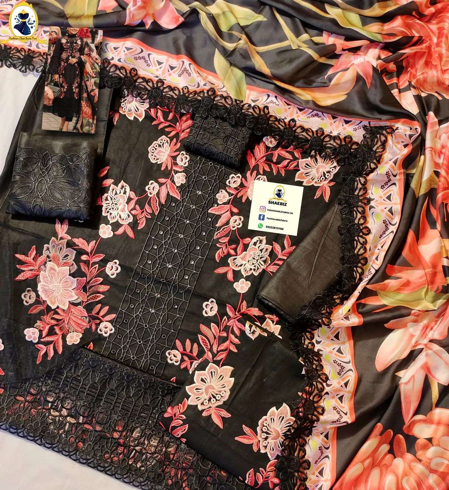 MUSHQ LAWN BLACK FORMAL WAER DRESS (MQ-SB22)