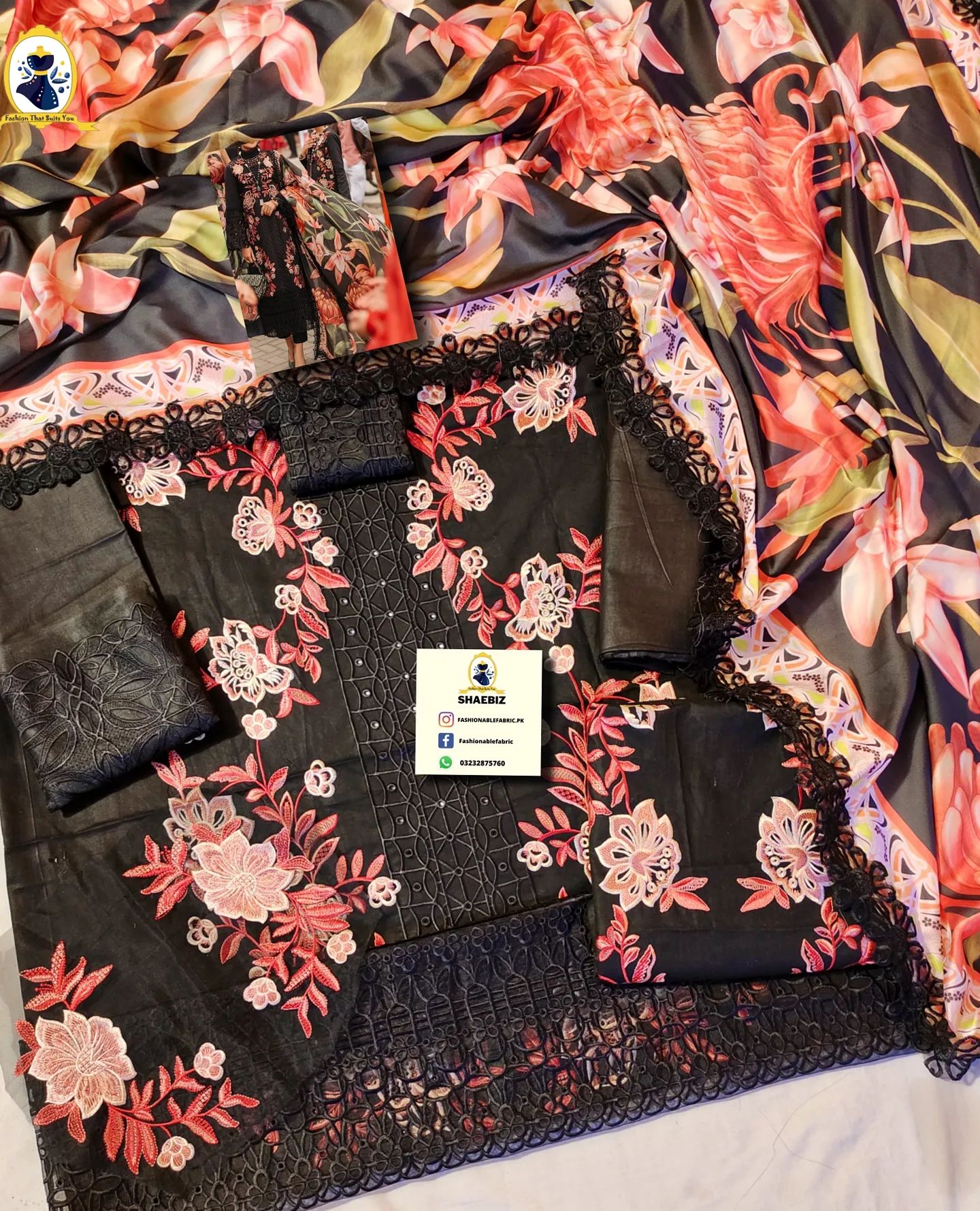 MUSHQ LAWN BLACK FORMAL WAER DRESS (MQ-SB22)