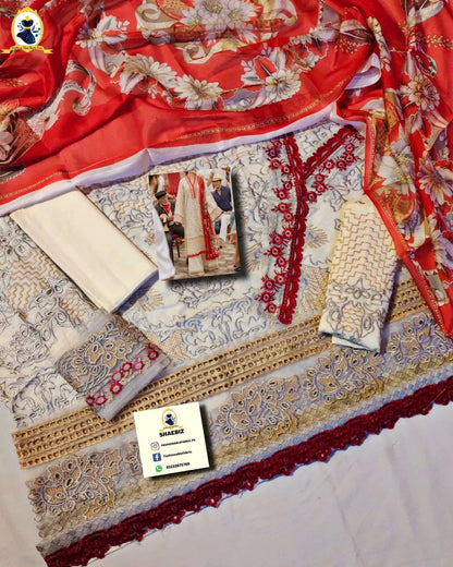 MUSHQ LAWN ALBA CHIKAN KARI DRESS (MQ-SL22)