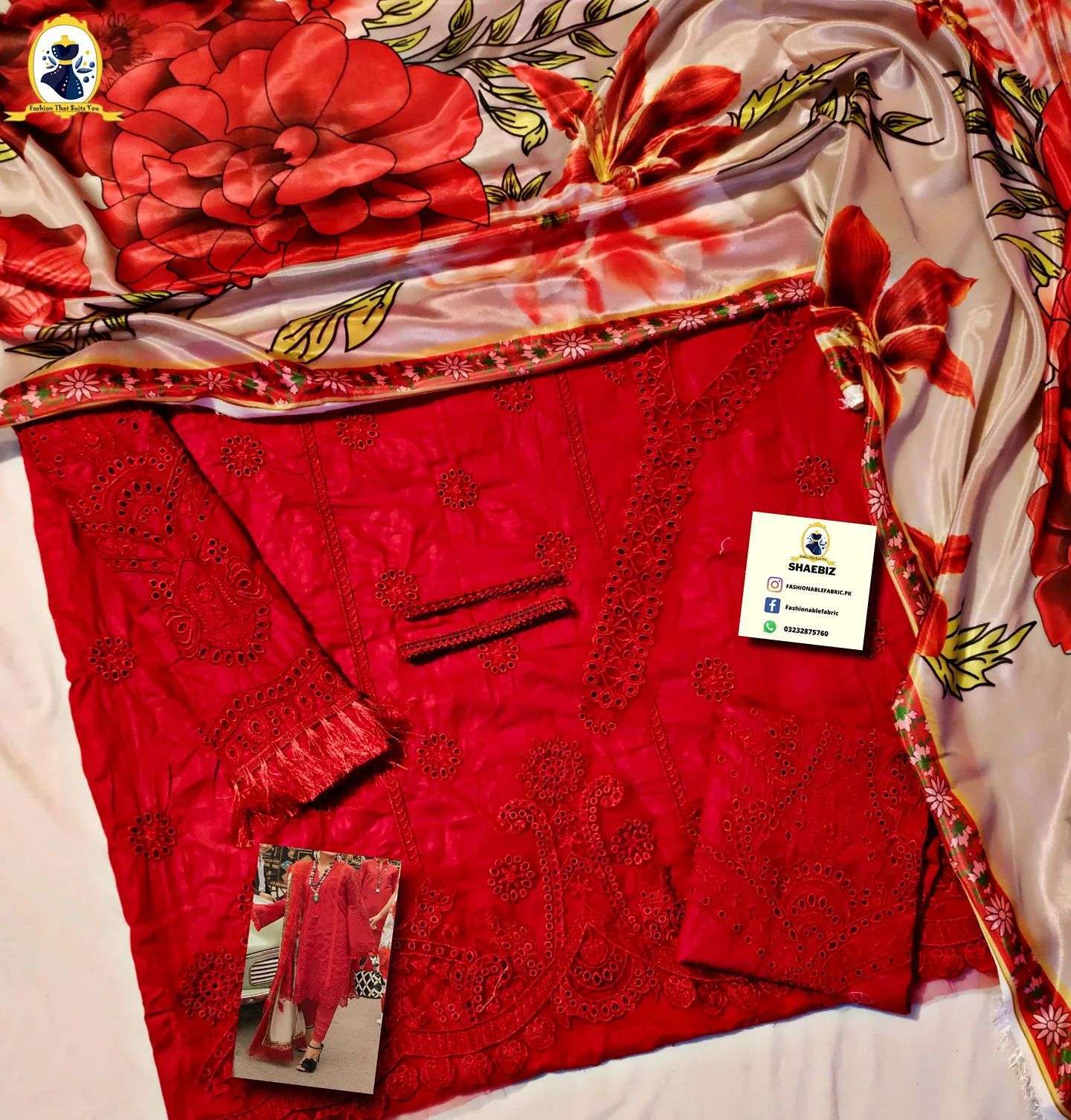 MUSHQ LAWN RED EID COLLECTION WEARING BY AYEZA KHAN