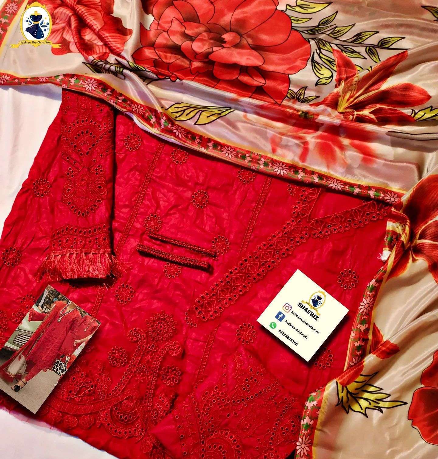 MUSHQ LAWN RED EID COLLECTION WEARING BY AYEZA KHAN