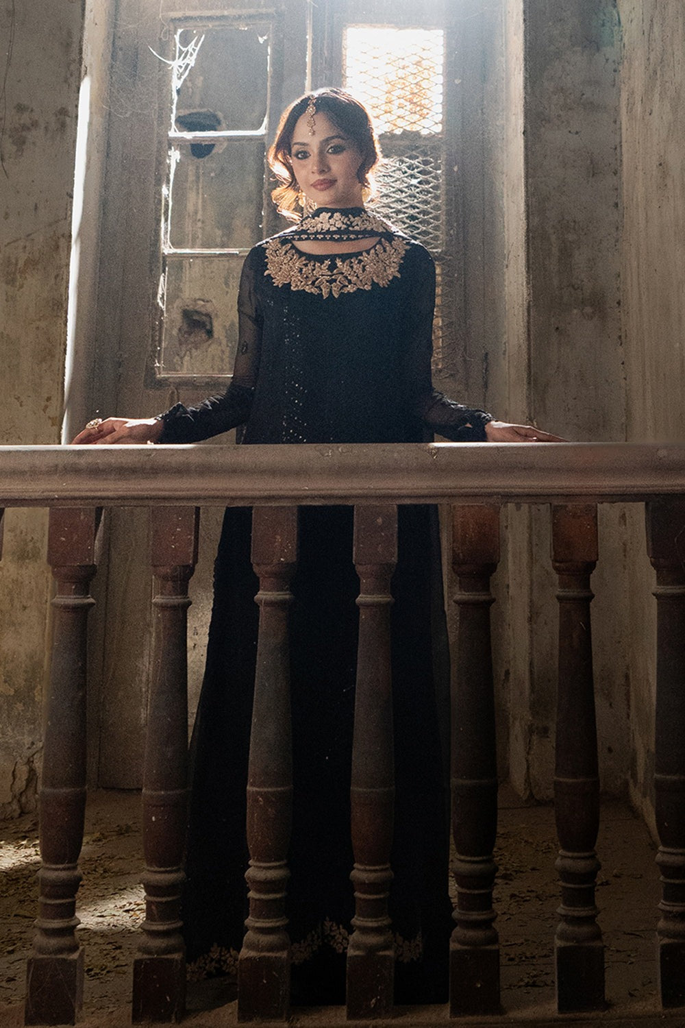 AZURE NEW JET BLACK LUXURY CHIFFON COLLECTION| UNSTITCHED MASTER REPLICA| TOP PAKISTANI DRESS BY SHAEBIZ