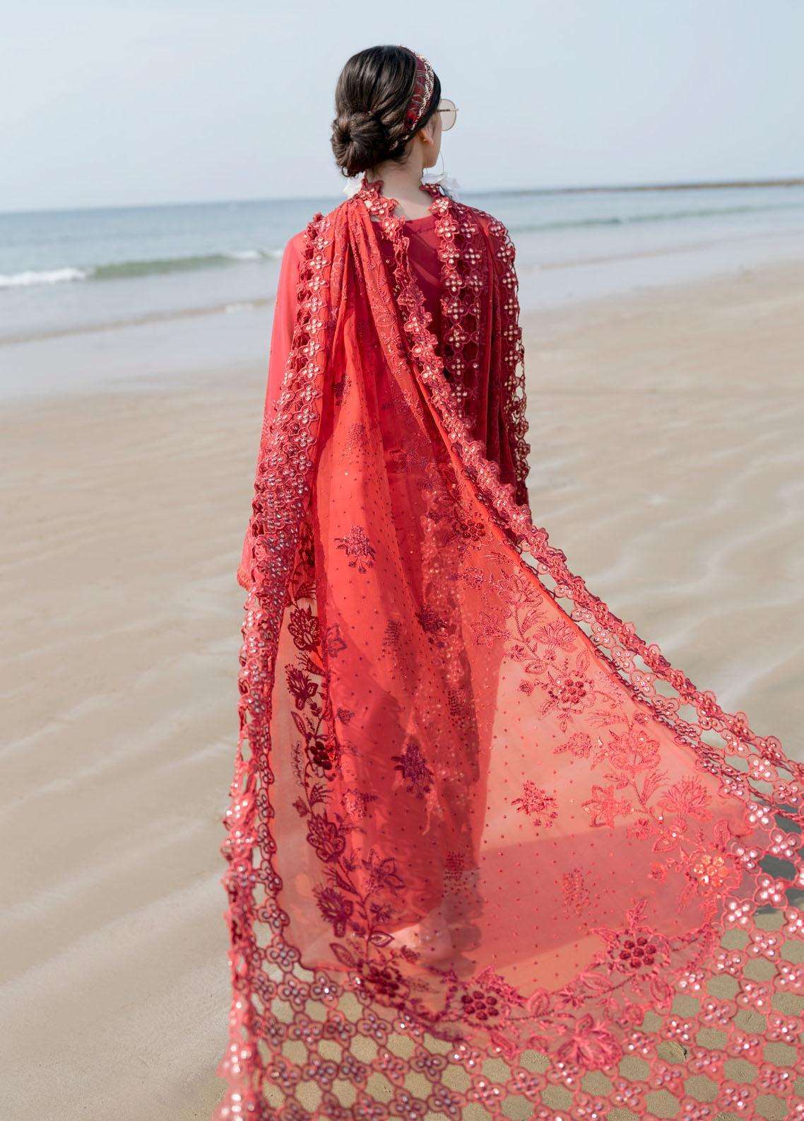 NUREH TERE SANG | RED LUXURY LAWN | UNSTITCH COLLECTION | BY SHAEBIZ