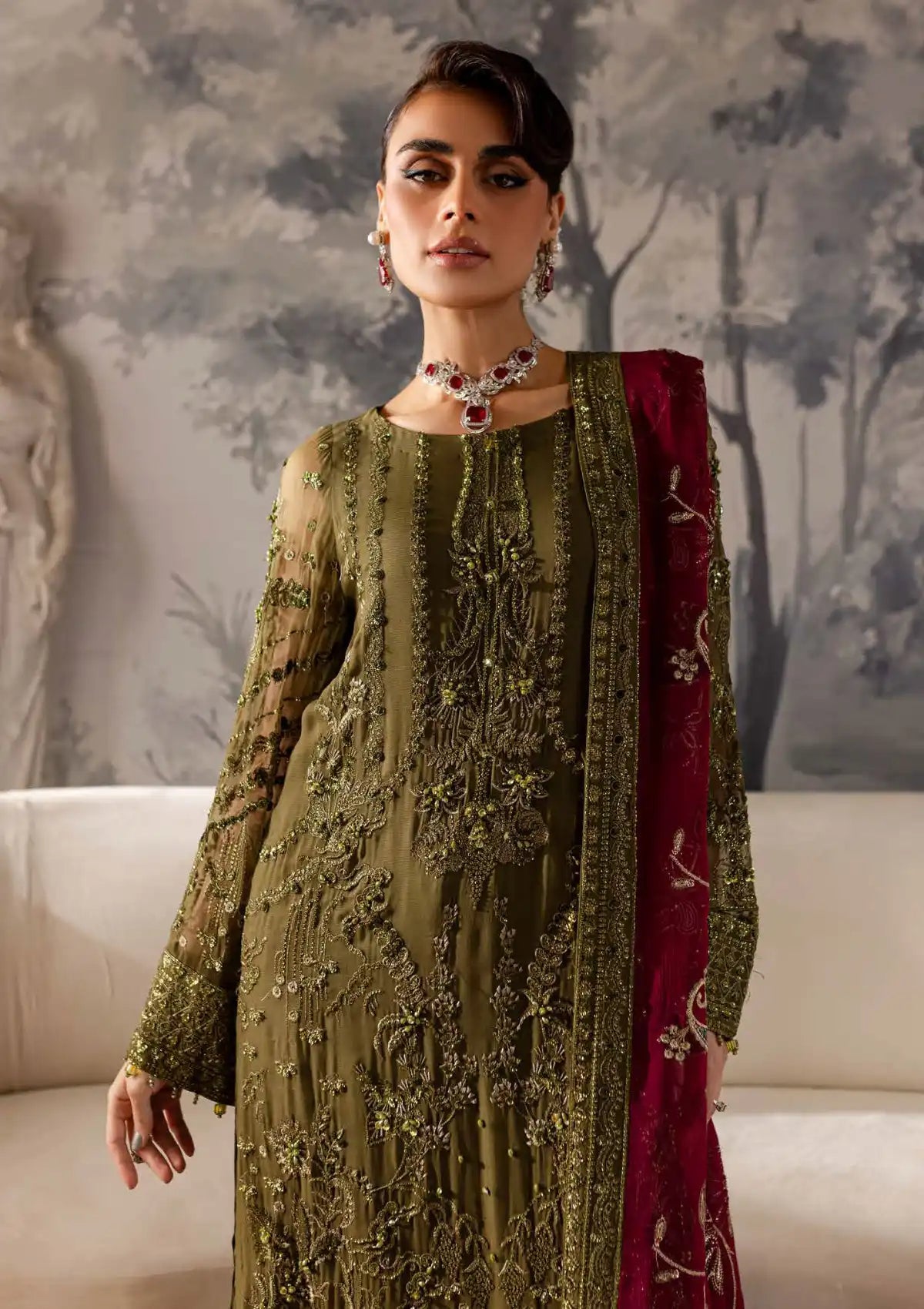 NUREH LATEST GREEN CHIFFON COLLECTION| SADAF KANWAL| MASTER REPLICA| TOP PAKISTANI DRESS BY SHAEBIZ