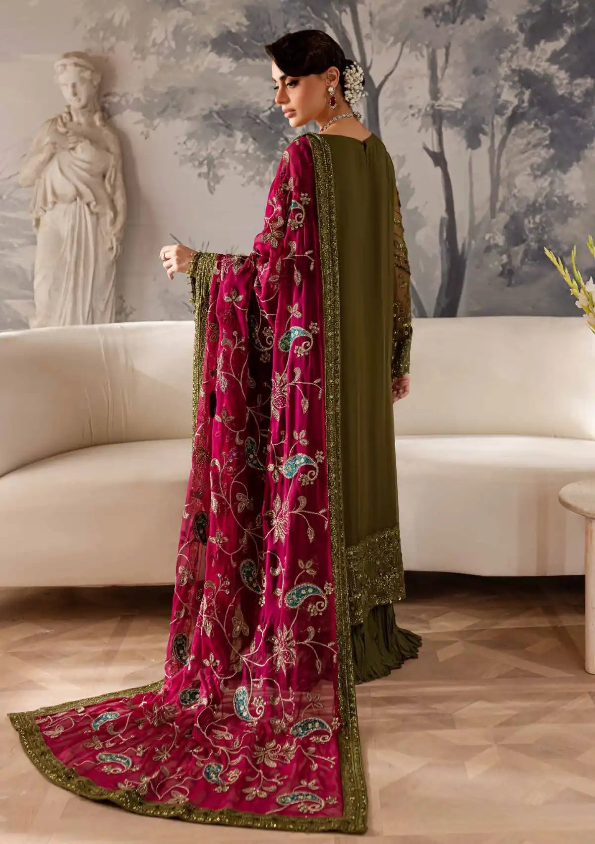 NUREH LATEST GREEN CHIFFON COLLECTION| SADAF KANWAL| MASTER REPLICA| TOP PAKISTANI DRESS BY SHAEBIZ