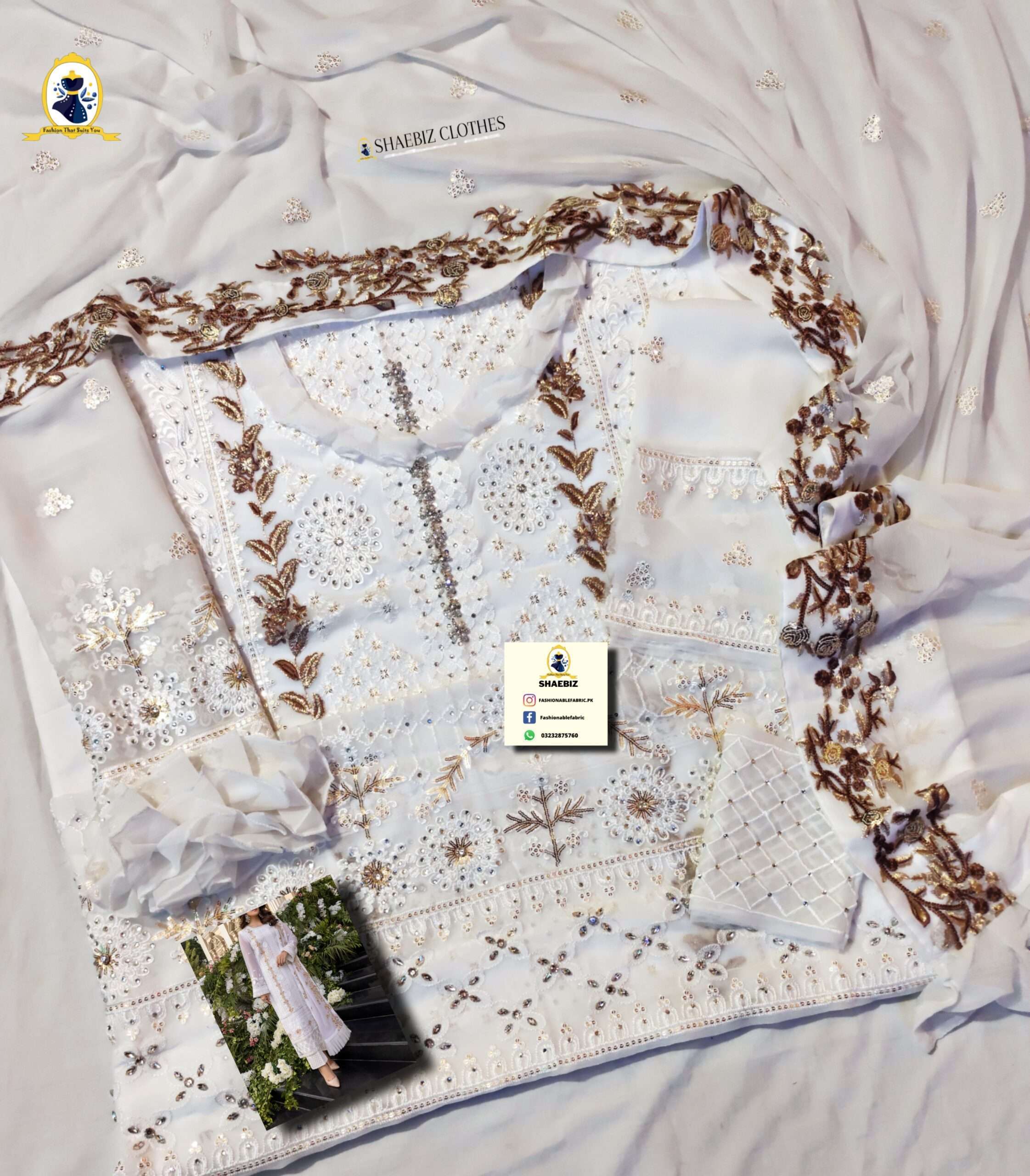 AZURE WHITE CHIFFON LUXURY WEAR (AZ-SW22)