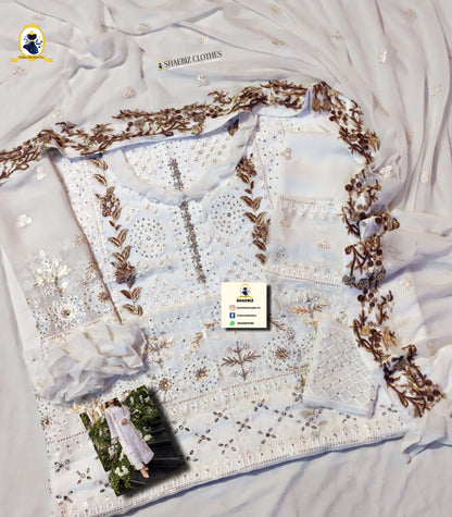 AZURE WHITE CHIFFON LUXURY WEAR (AZ-SW22)