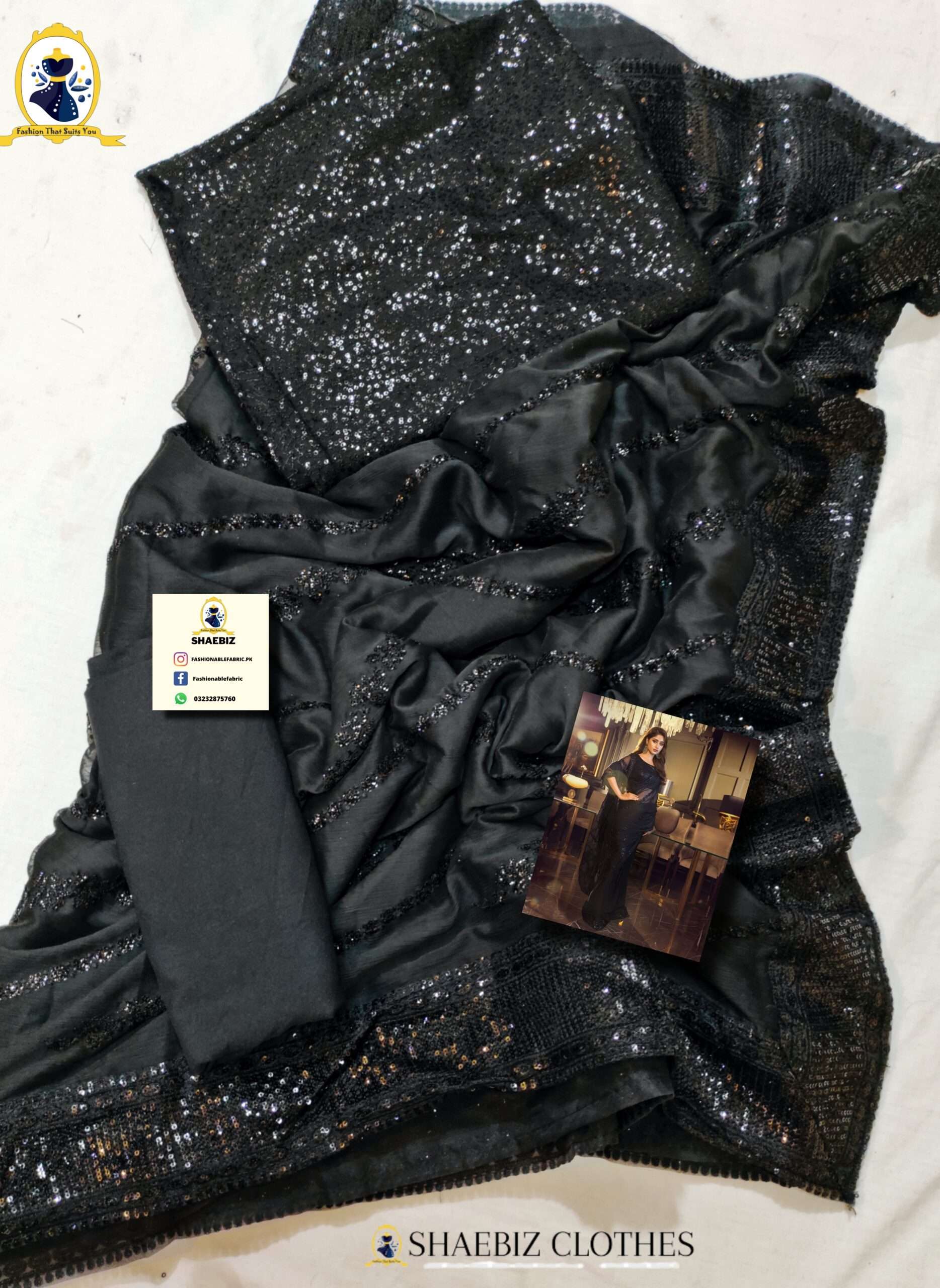 SAJJAL ALI BLACK SAREE (SJ-CB22)