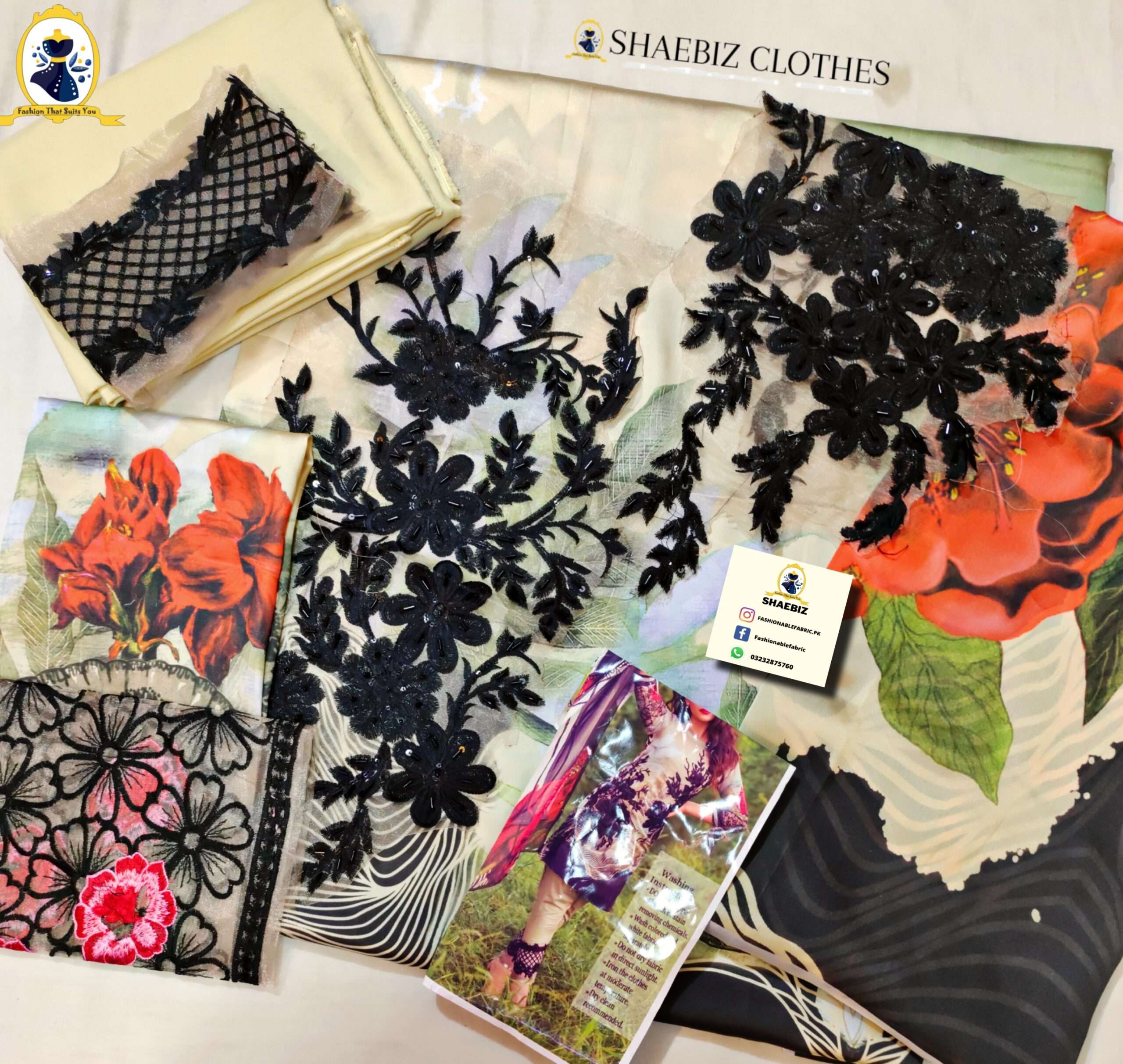 ASIFA NABEEL 3D PRINT FORMAL DRESS (AN-3D21)