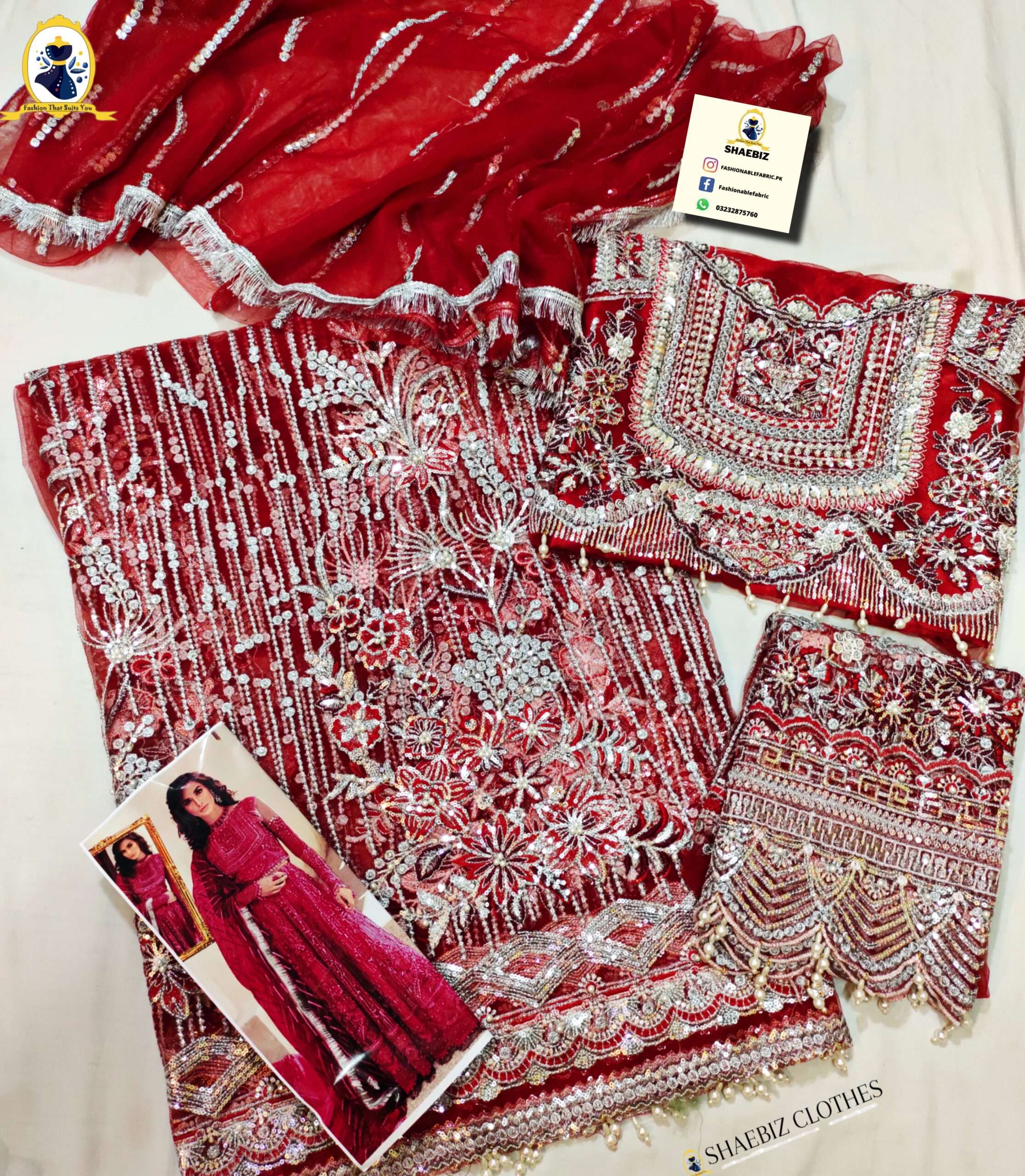 NIGAR RED LUXURY WEDDING DRESS(NG-RM22)