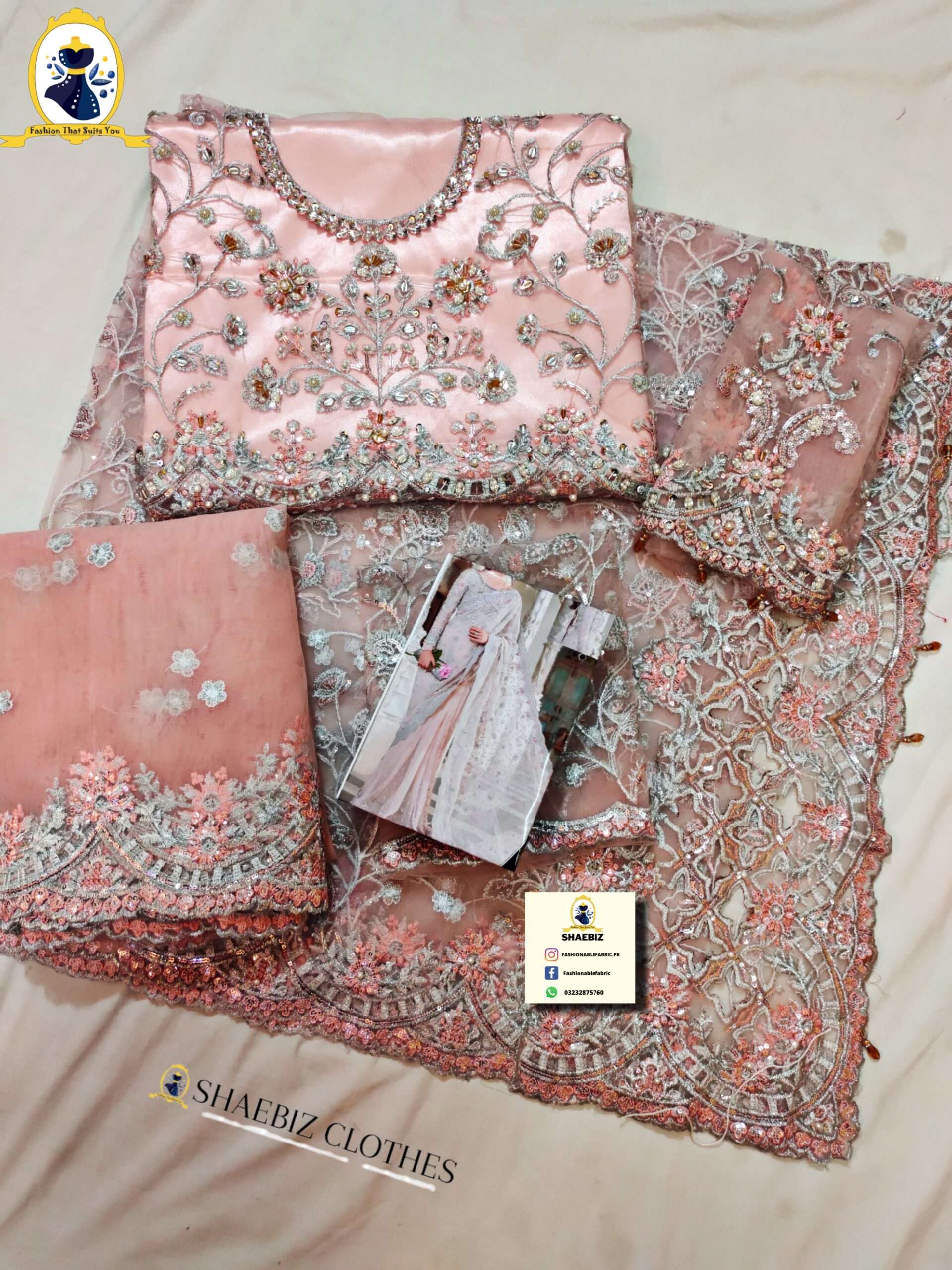 MARIA B PREACH SAREE (mb-pc22)