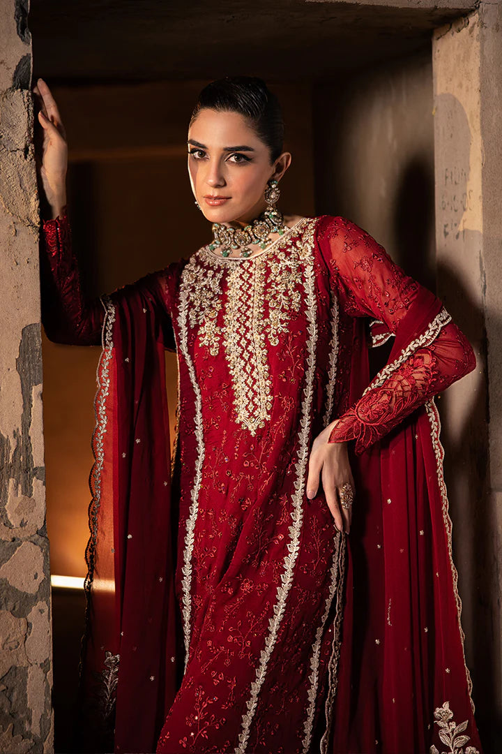 AZURE MEHROON WEAR BY MAYA ALI 