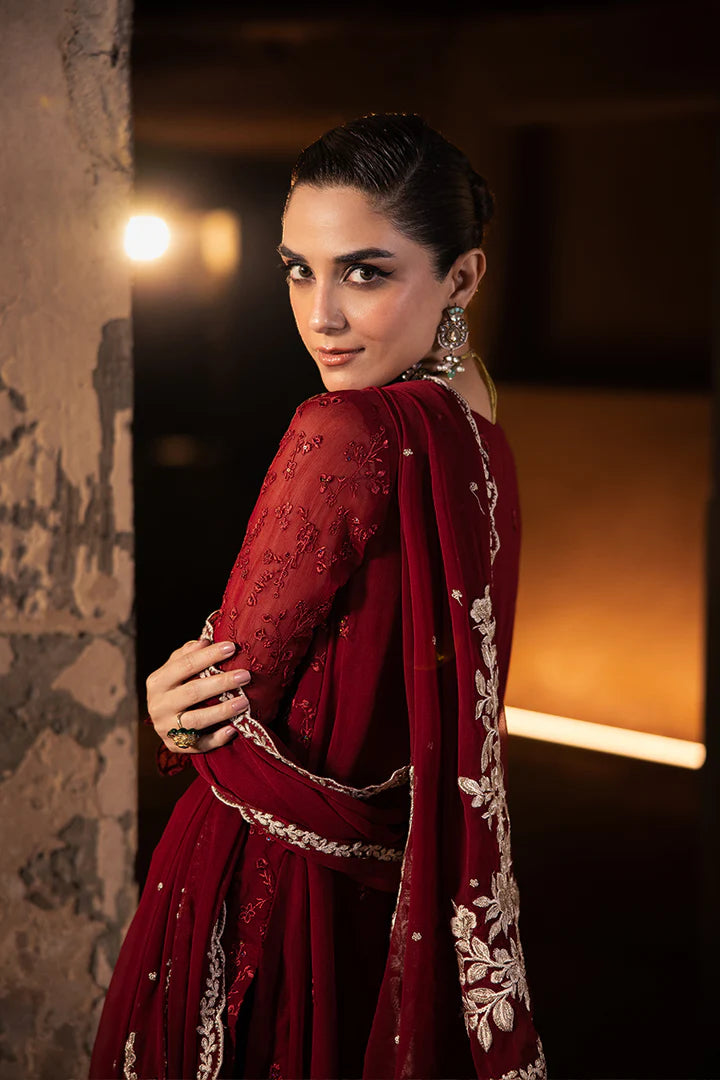 Maya Ali chiffon party wear dress by shaebiz