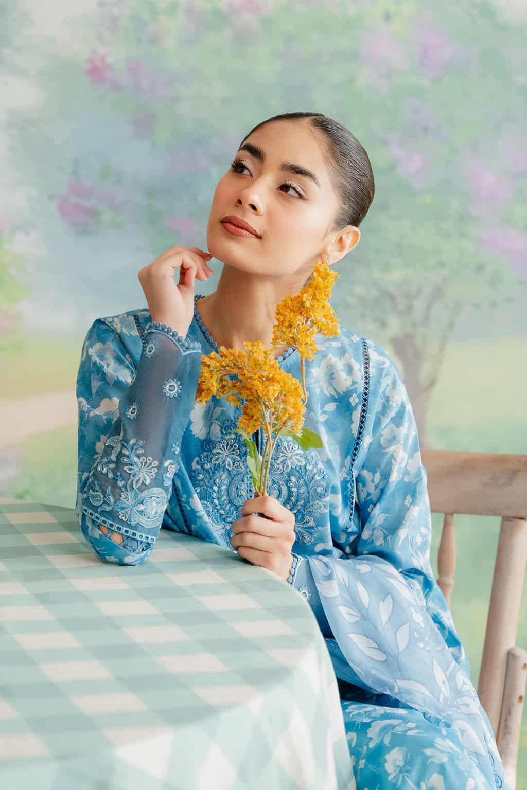 AFROZEH THE FLORAL CHARM | TOP PAKISTANI DRESS BY SHAEBIZ|