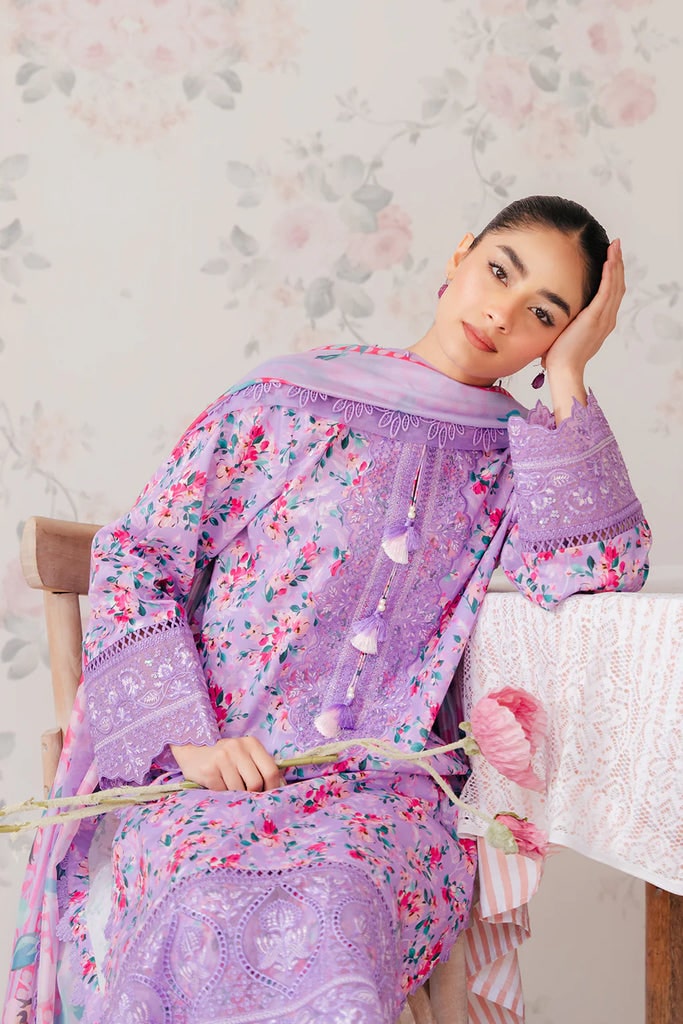 AFROZEH ORCHID TIE TONE| LAWN 2024 PARTY WEAR UNSTITCH COLLECTION| TOP PAKISTANI DRESS BY SHAEBIZ