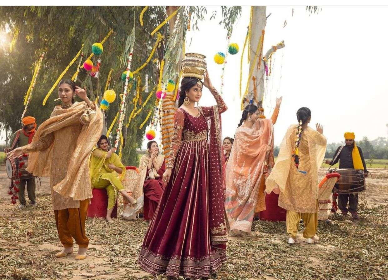 SAJJAL ALY MEHROON MAXI DRESS (SA-SM22)