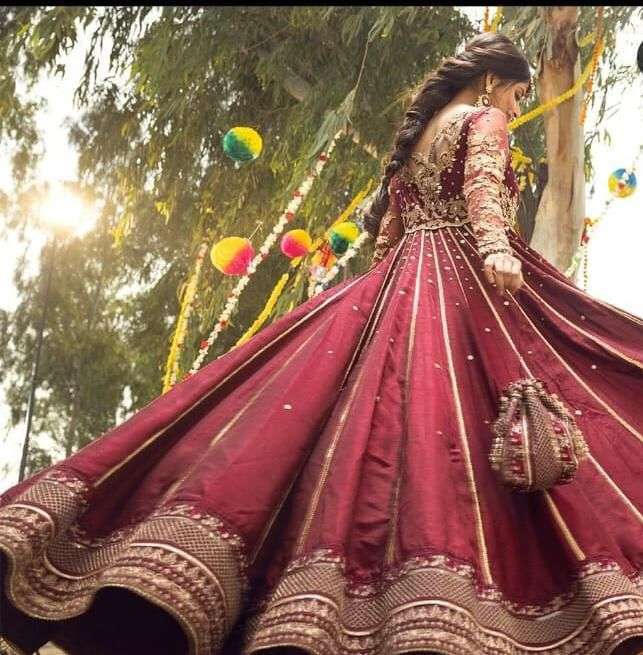 SAJJAL ALY MEHROON MAXI DRESS (SA-SM22)