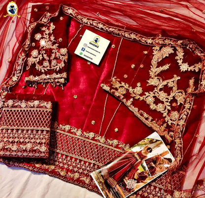 SAJJAL ALY MEHROON MAXI DRESS (SA-SM22)