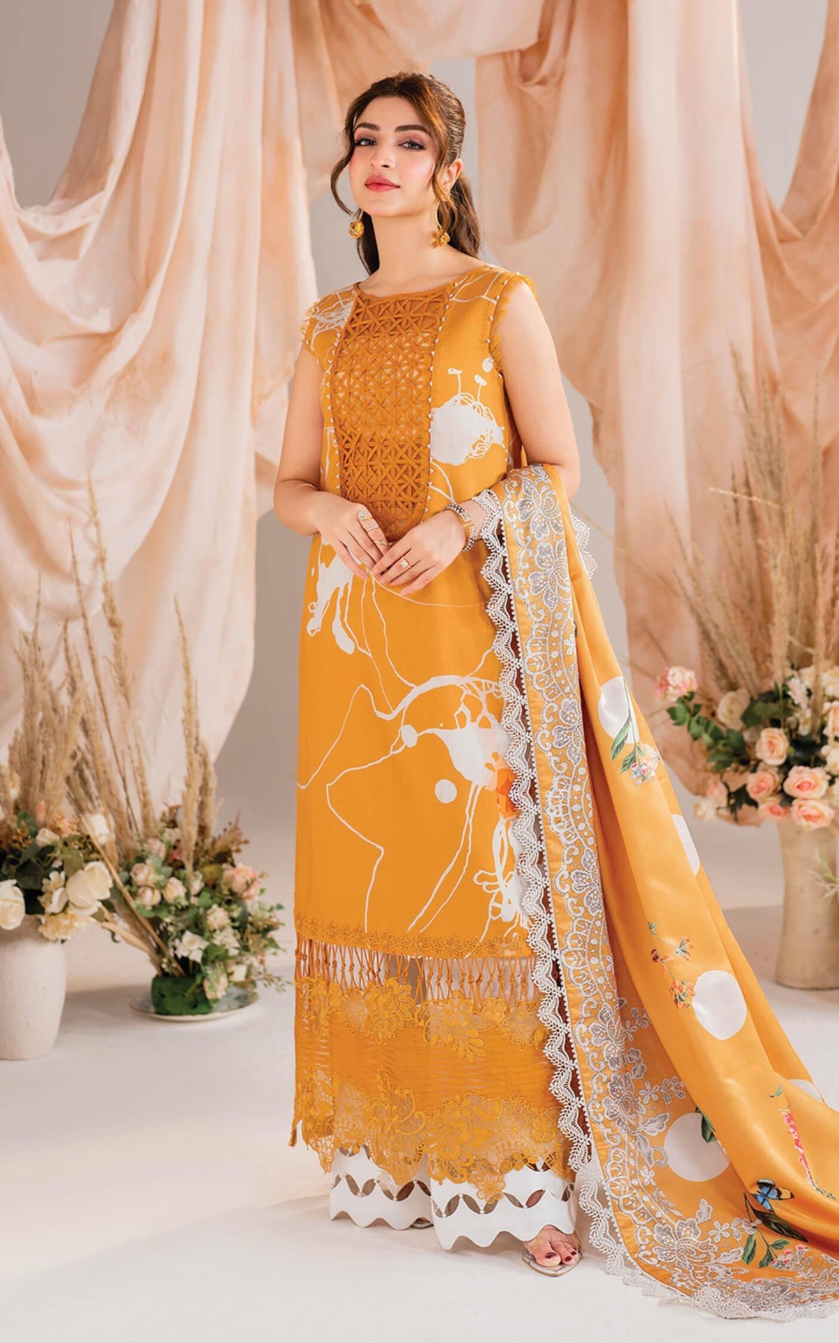 MERAKI BY ASIFA AND NABEEL EMBROIDERED LAWN DRESS| LATEST UNSTITCHED COLLECTION BY SHAEBIZ