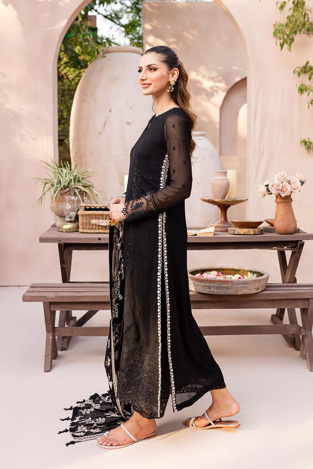 AZURE UZMA BLACK LUXURY CHIFFON COLLECTION| 2025 LATEST COLLECTION