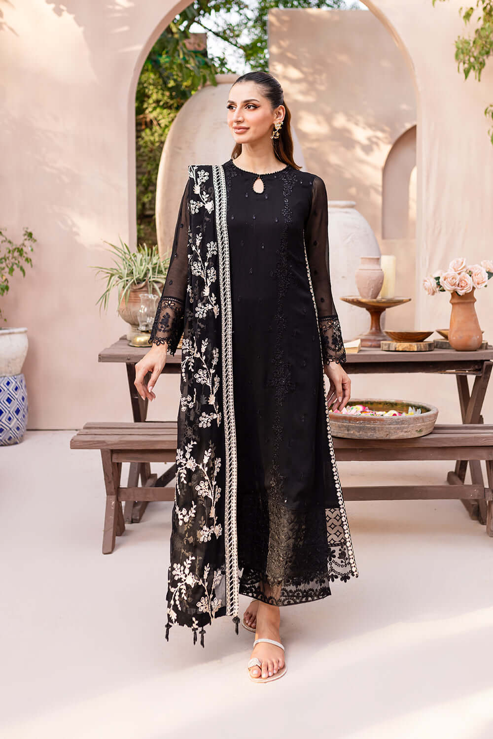 AZURE UZMA BLACK LUXURY CHIFFON COLLECTION| 2025 LATEST COLLECTION