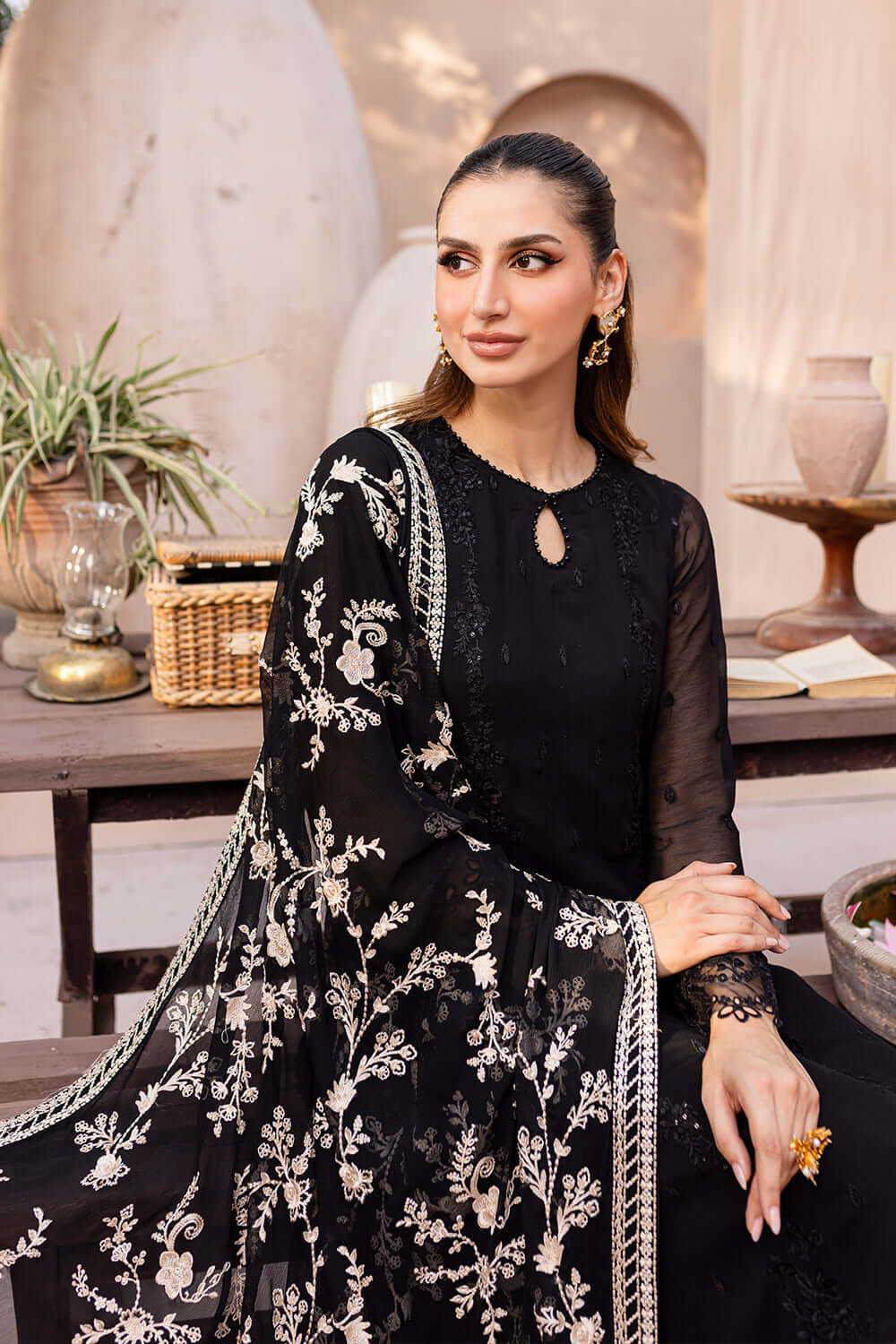 AZURE UZMA BLACK LUXURY CHIFFON COLLECTION| 2025 LATEST COLLECTION